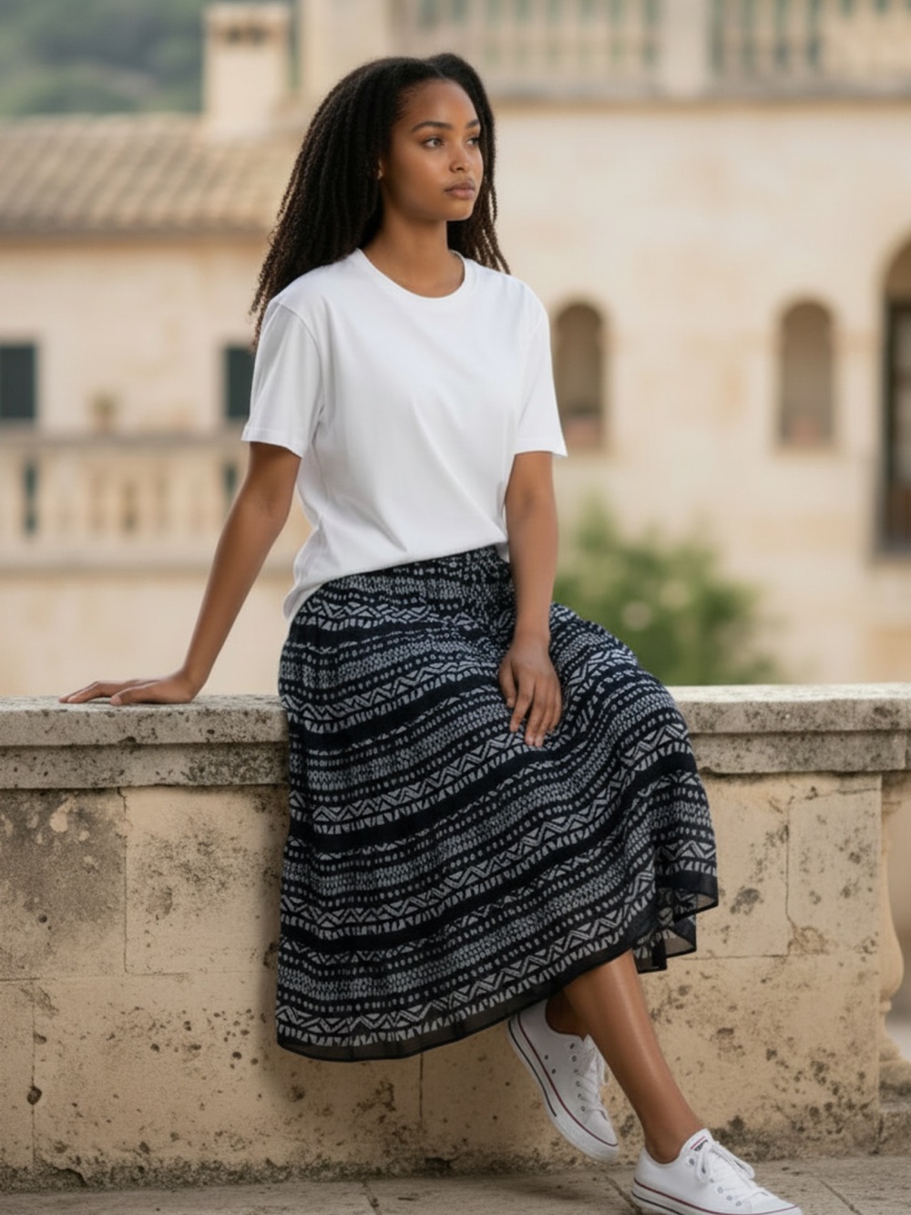 Alfred Dunner black and white shirt